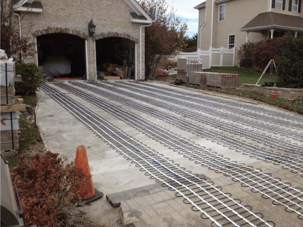 electric cables being installed for a heated driveway
