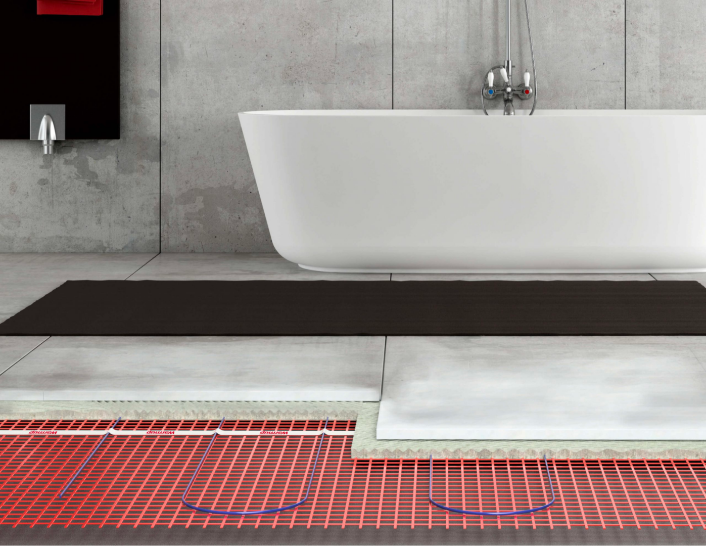 Bathroom using radiant floor heating in Utah